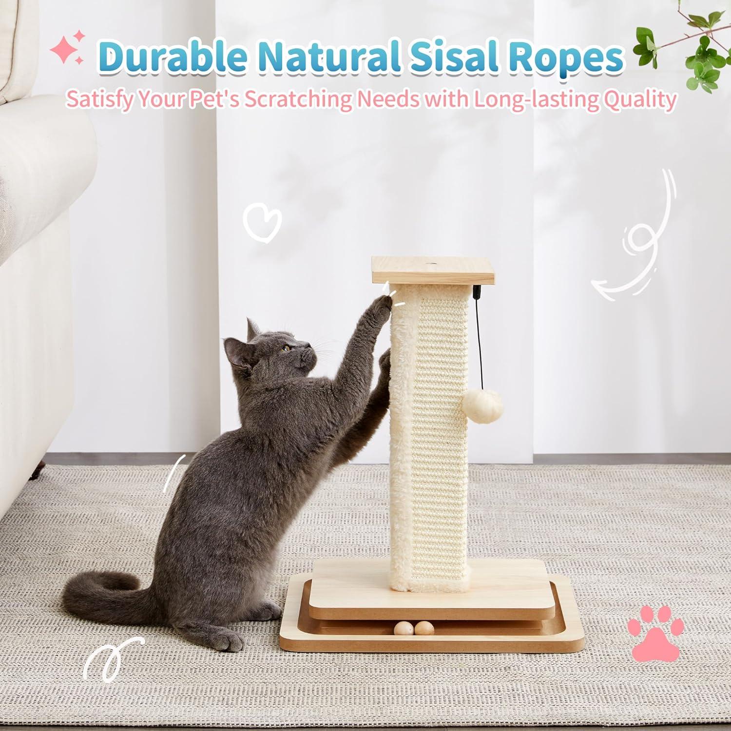 2-in-1 Mushroom Cat Scratcher with Sisal Ropes - Made4Pets