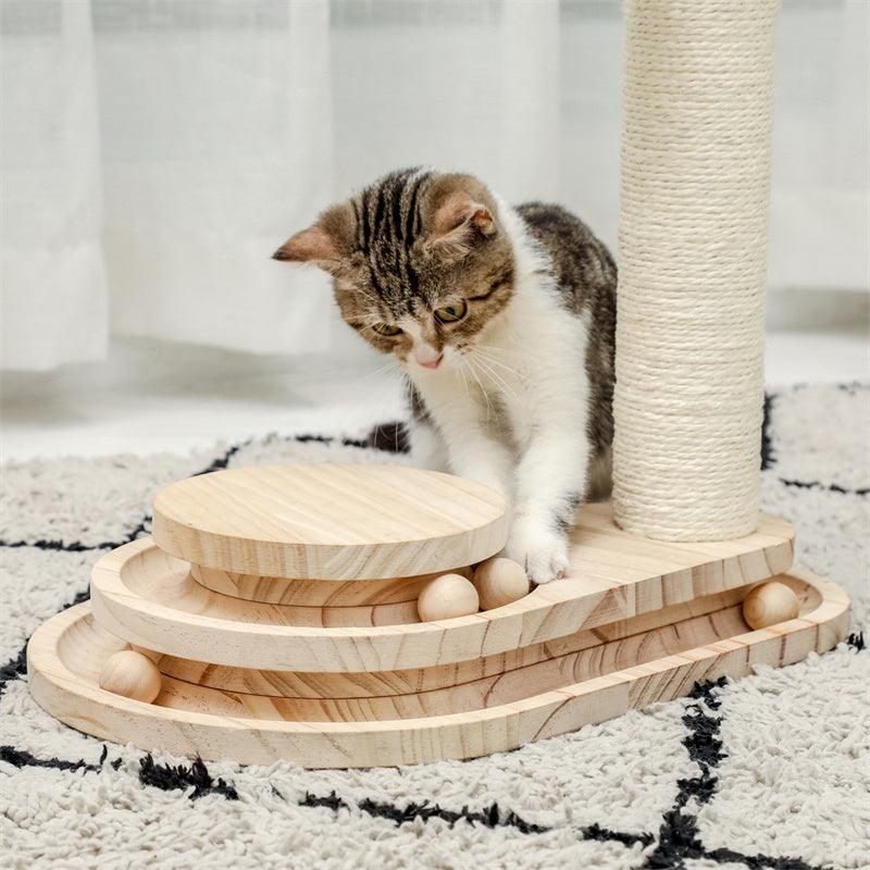 Scratch Post Interactive Toy with Dangling Ball - Made4Pets