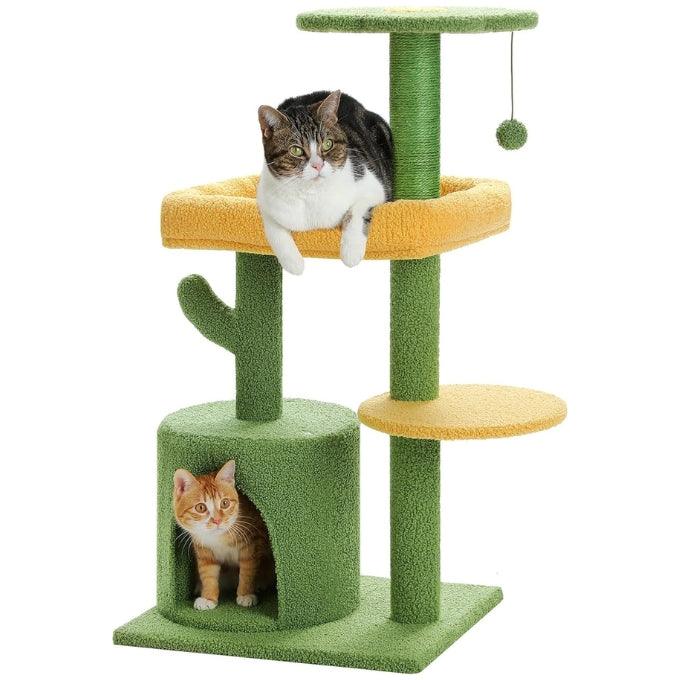 Multi-Level Indoor Cat Tree with Perch & Ball & Scratching Posts - Made4Pets