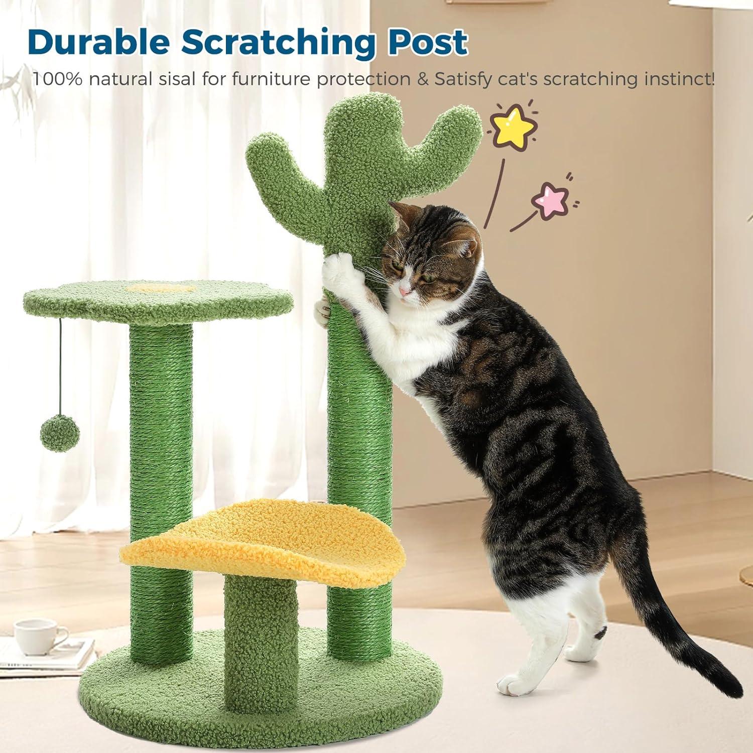 Multi-Level Indoor Cat Tree with Perch & Ball & Scratching Posts - Made4Pets