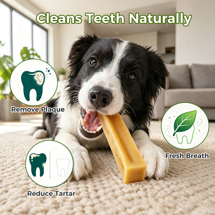 Made4Pets Natural Rawhide-Free Long-Lasting Yak Milk Dog Chews Treat, 6 Chews
