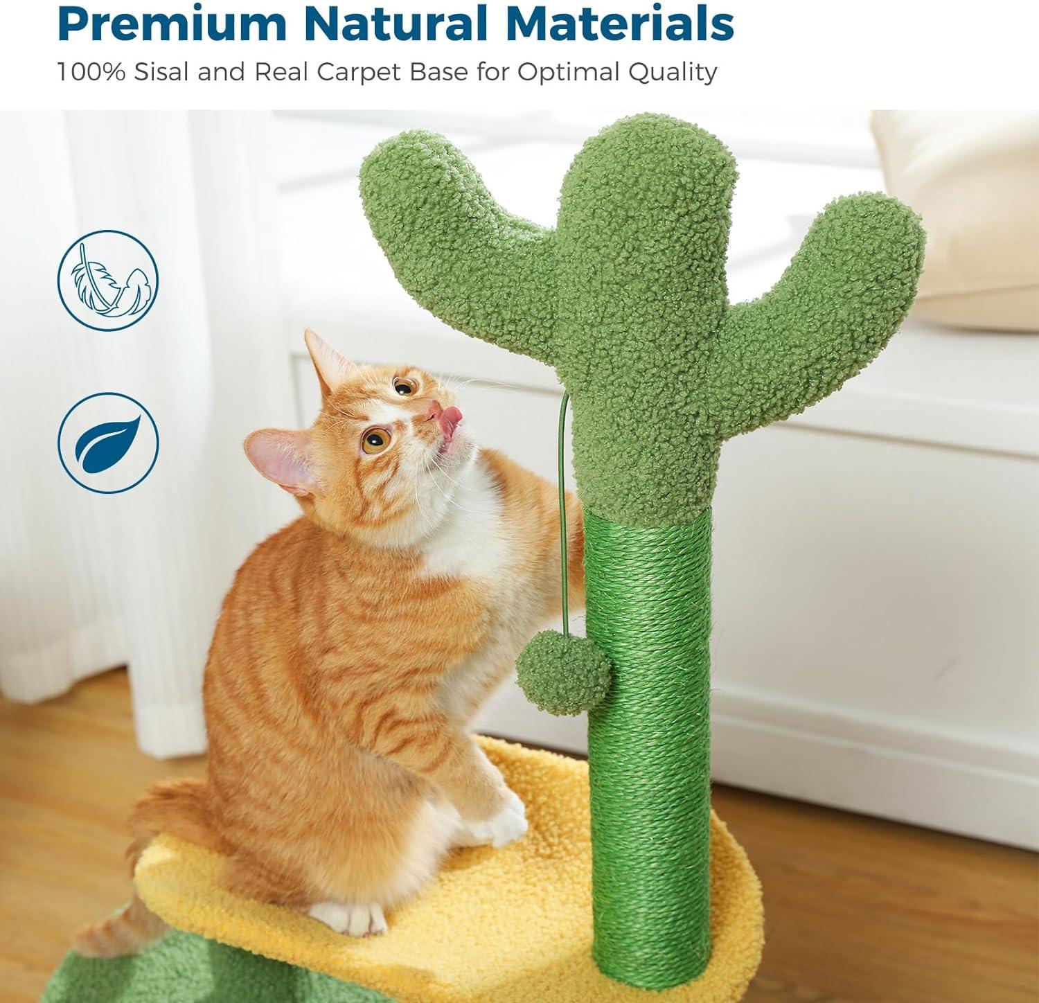 Multi-Level Indoor Cat Tree with Perch & Ball & Scratching Posts - Made4Pets