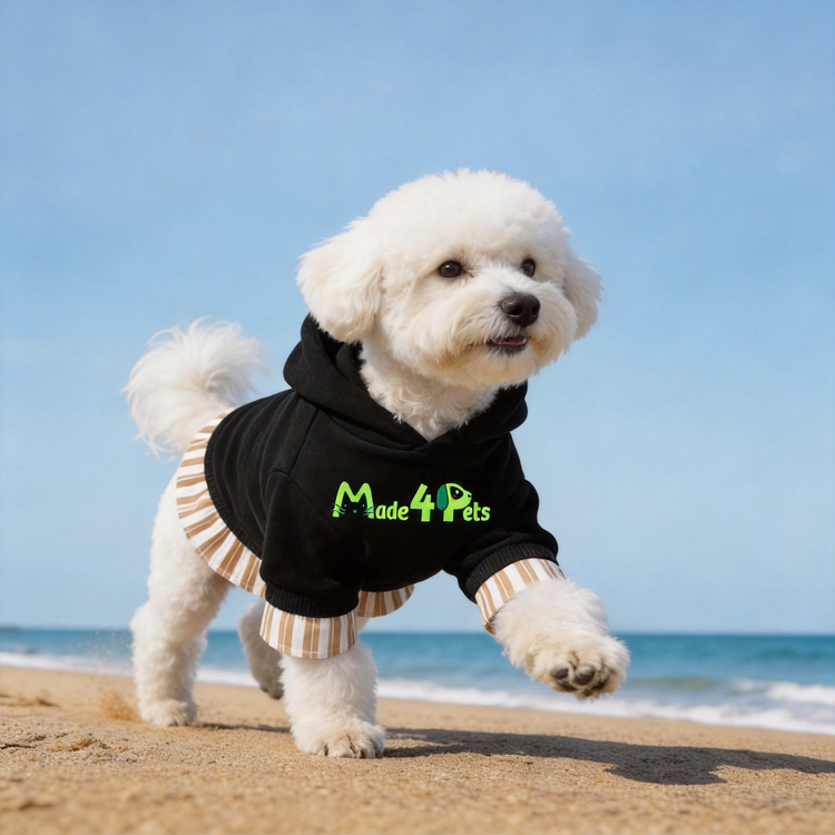 Made4Pets Trendy Dog Hoodie with Ruffle Hem - Cute Pet Clothes for Small Breeds