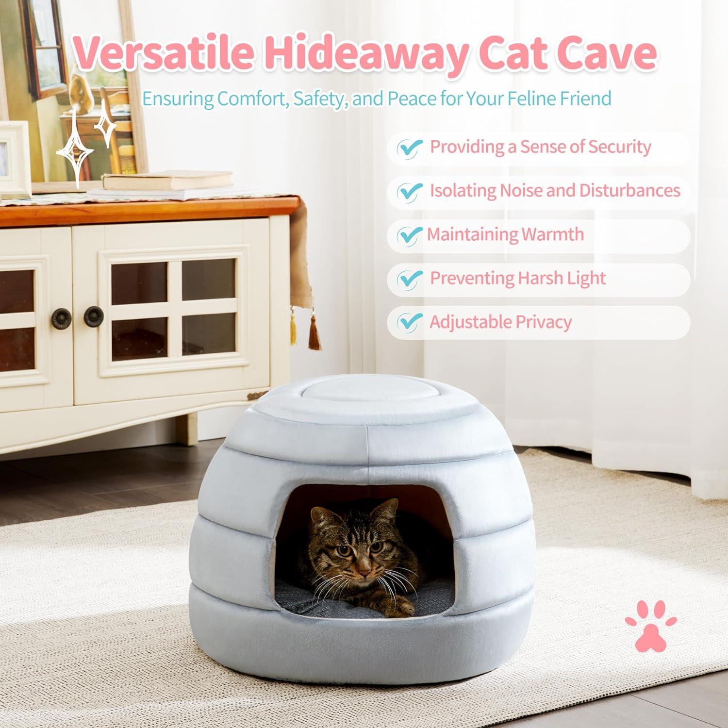 2-in-1 Foldable Cat Houses with Removable & Washable Cushion - Made4Pets