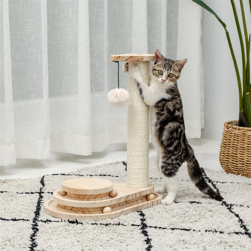 Scratch Post Interactive Toy with Dangling Ball - Made4Pets