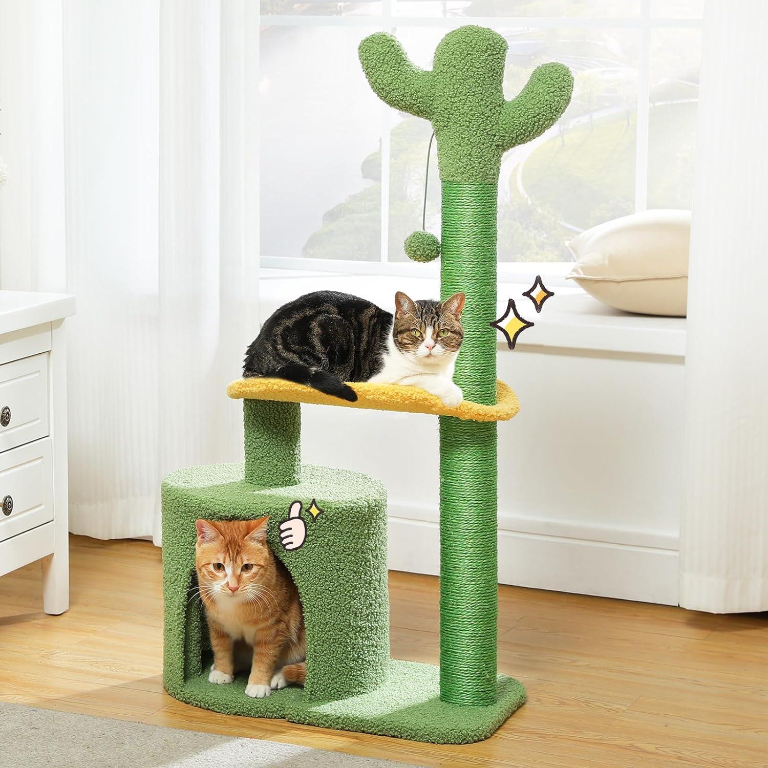 Multi-Level Indoor Cat Tree with Perch & Ball & Scratching Posts - Made4Pets