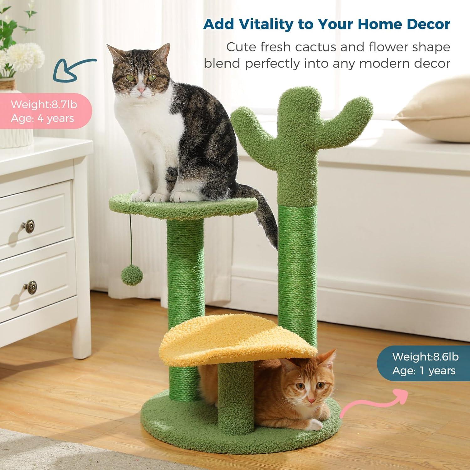 Multi-Level Indoor Cat Tree with Perch & Ball & Scratching Posts - Made4Pets