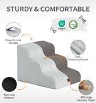 Made4Pets Dog Stairs Ramp for Small Dogs, 3-Step Dog Steps for Bed Couch Sofa and Chair, Gray