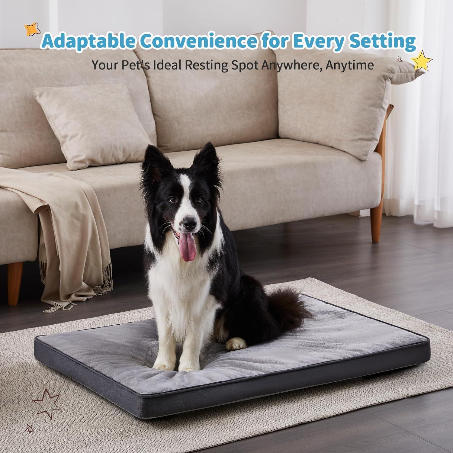 Made4Pets Waterproof Memory Foam Large Dog Bed with Removable Cover