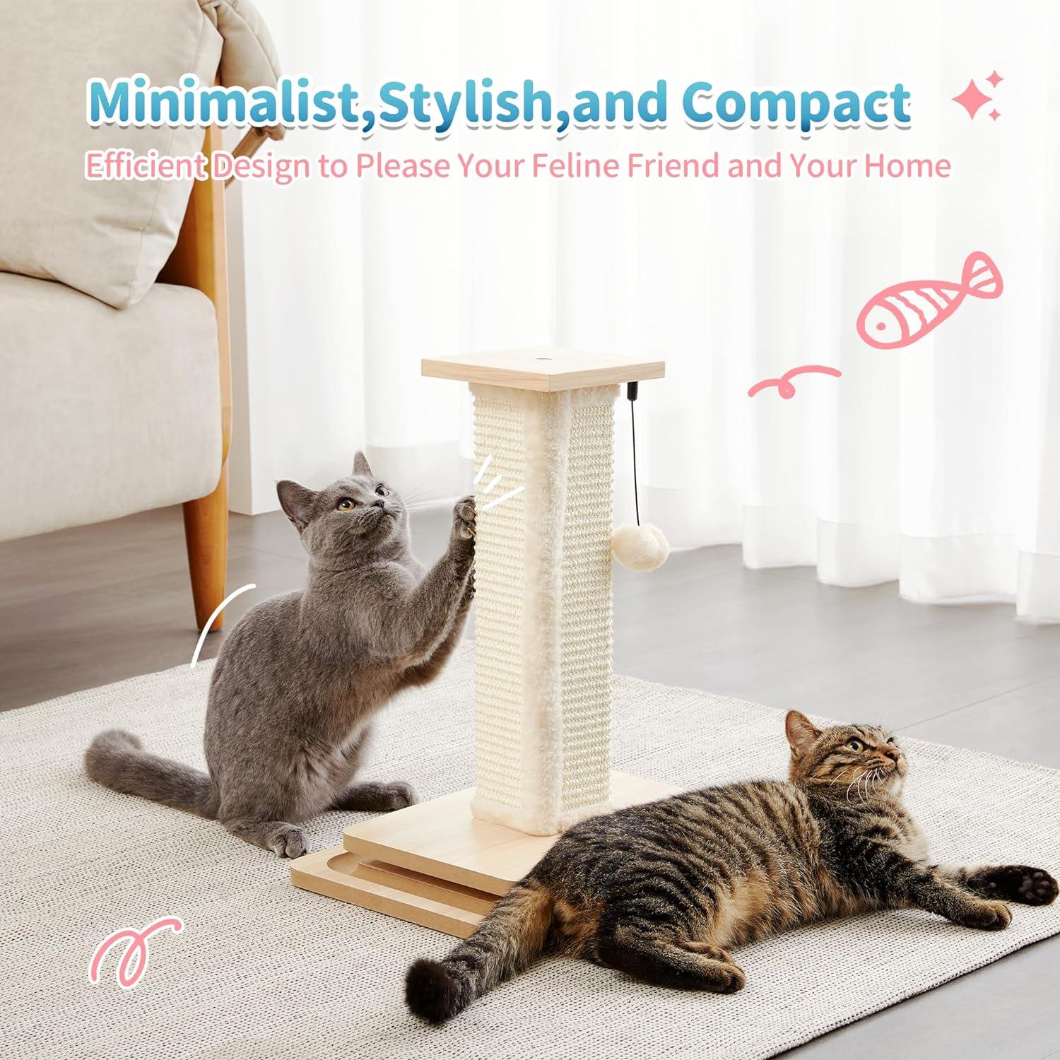 2-in-1 Mushroom Cat Scratcher with Sisal Ropes - Made4Pets