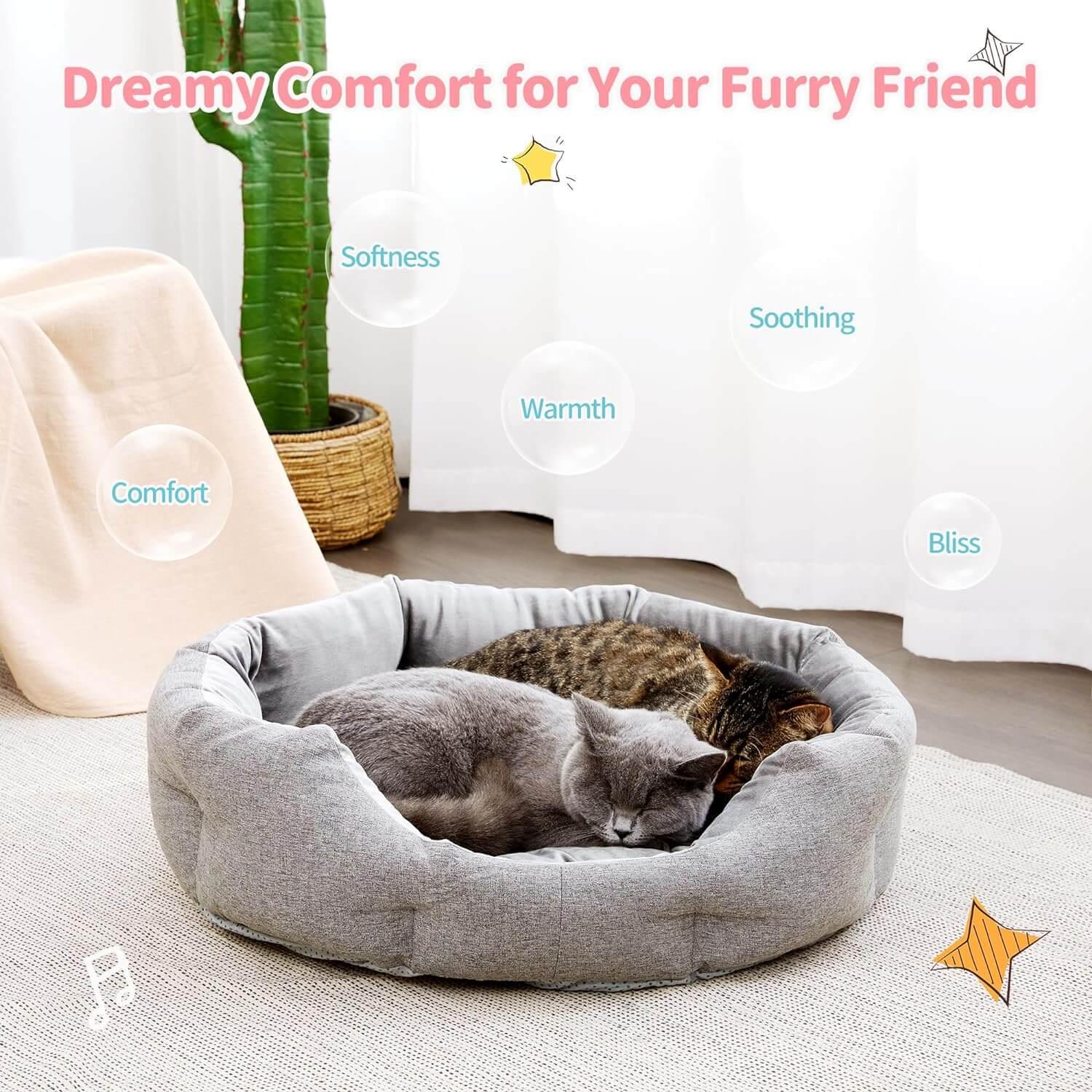 Washable Dog & Cat Bed with Anti-Slip Bottom - Made4Pets