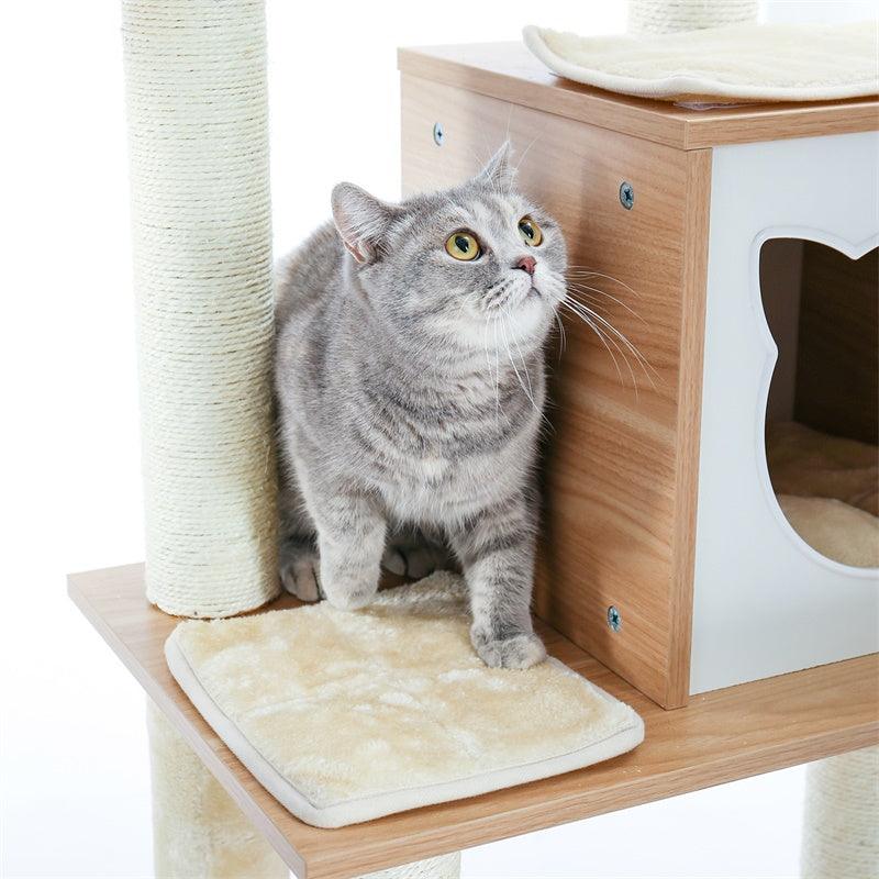 Modern Cat Tree Tower for Indoor Cats with Hammock - Made4Pets