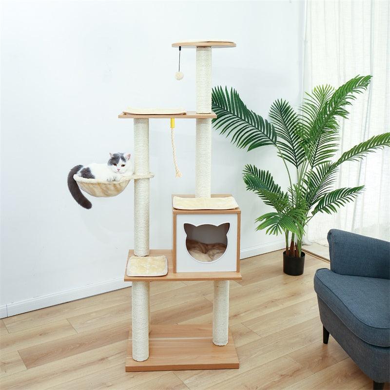 Modern Cat Tree Tower for Indoor Cats with Hammock - Made4Pets