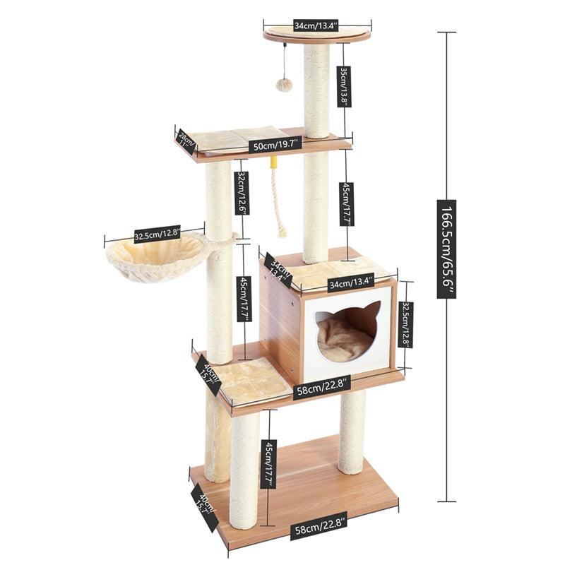 Modern Cat Tree Tower for Indoor Cats with Hammock - Made4Pets