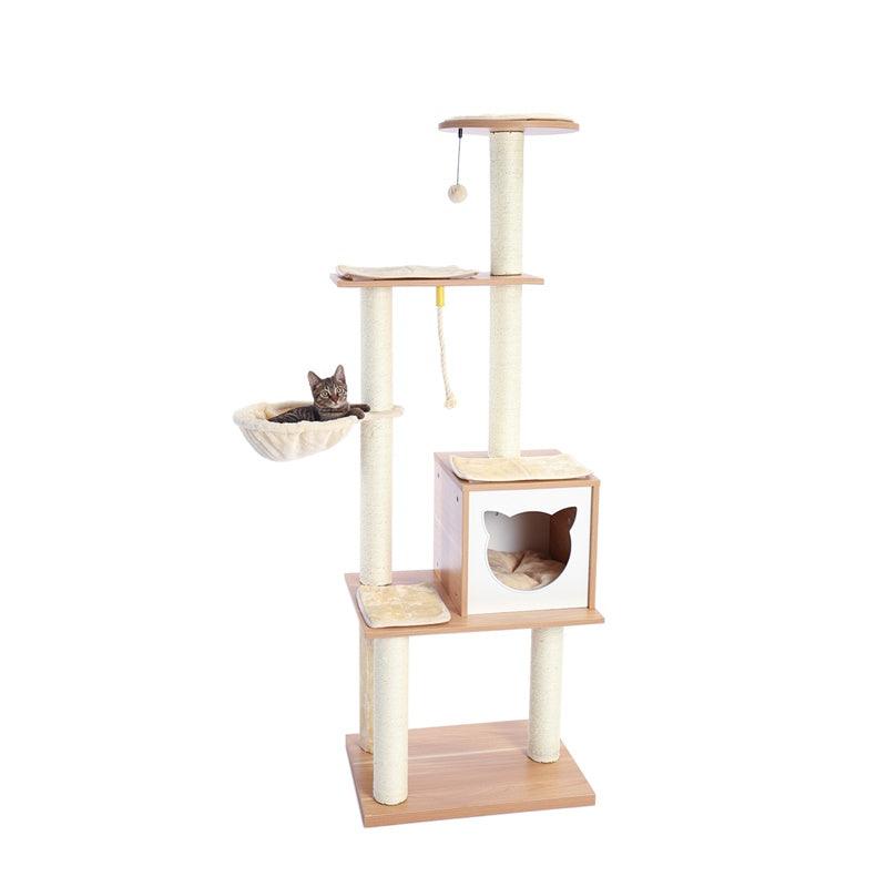 Modern Cat Tree Tower for Indoor Cats with Hammock - Made4Pets