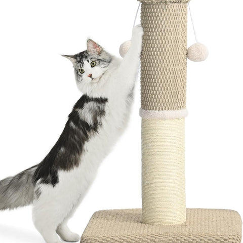 Made4Pets Cat Scratching Post, Tall Cat Scratch Post for Indoor Cats Natural Sisal Rope Thin Cat Scratcher