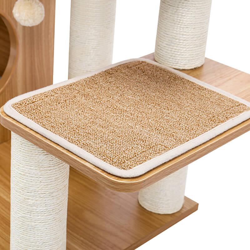 Modern Cat Tree for Large Cat with Clear Bowl & Scratch Post - Made4Pets