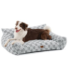 Soft Cat Couch Bed, Faux Fur Checkered Pet Sofa
