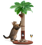 Made4Pets Palm Tree Cat Scratching Post with Sisal Rope, Interactive Hanging Balls, Toy Mouse and Two-Layer Ball Track Cat Toys, Cat Scratcher Tower for Indoor Cats and Kittens