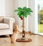 Made4Pets Palm Tree Cat Scratching Post with Sisal Rope, Interactive Hanging Balls, Toy Mouse and Two-Layer Ball Track Cat Toys, Cat Scratcher Tower for Indoor Cats and Kittens
