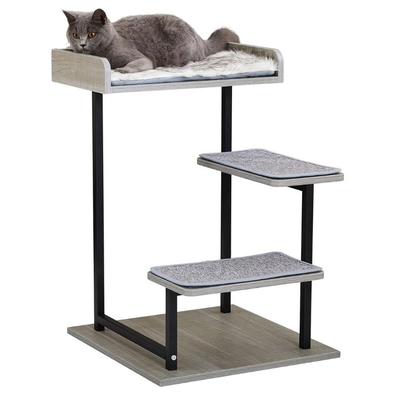 Indoor 27 inch Cat Tree Tower with 3 Climbing Steps and Anti-Skid Mats