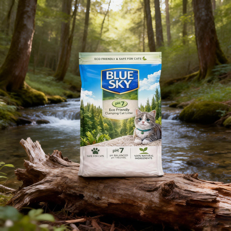 Blue Sky Eco Friendly Clumping Cat Litter Eco-friendly Flushable and compostable. high-polymer absorbent materials and plant-based ingredients