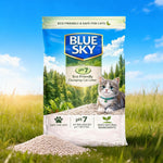 Blue Sky Eco Friendly Clumping Cat Litter Eco-friendly Flushable and compostable. high-polymer absorbent materials and plant-based ingredients